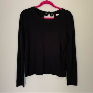 Hi-Line black cutout back long sleeve top M